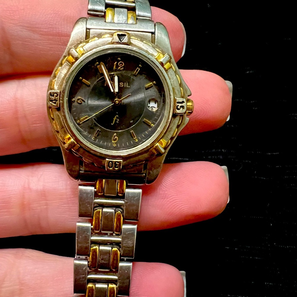 Fossil 2 toned ladies watch